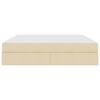 vidaXL Lit avec rangement et matelas Crème 180 x 200 cm Polyester