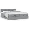 VidaXL Cadre de lit ottoman et matelas gris clair 160x200cm tissu