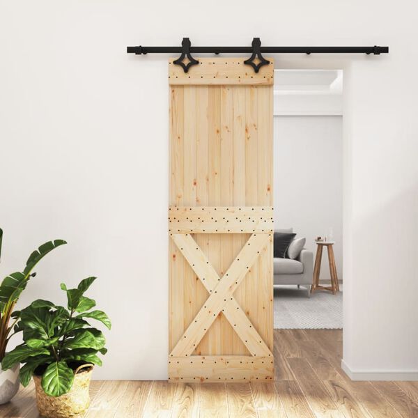 vidaXL Porte coulissante et kit de quincaillerie 70x210 cm pin massif