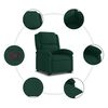 vidaXL Fauteuil inclinable Vert fonc&eacute; Velours