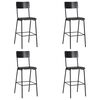 vidaXL Chaises de bar lot de 4 noir contreplaqué solide et acier