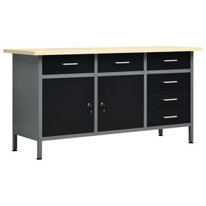 vidaXL &Eacute;tabli Noir 160x60x85 cm Acier