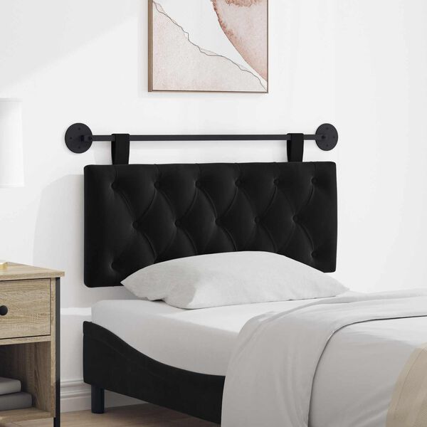 vidaXL T&ecirc;te de lit suspendue Noir 110 x 55 x 7 cm Velours