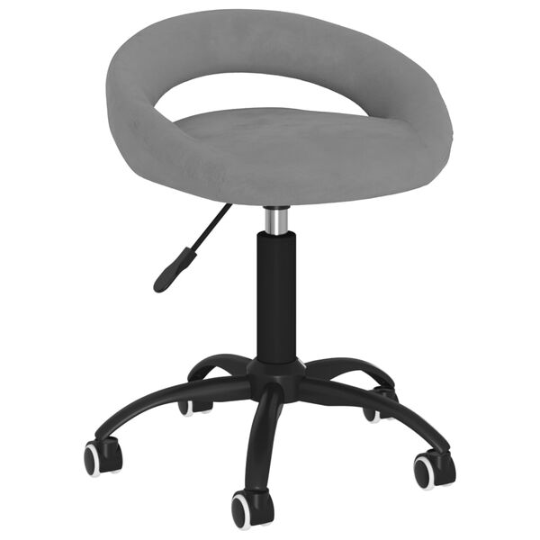 vidaXL Chaises pivotantes &agrave; manger lot de 2 gris clair velours
