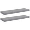 vidaXL &Eacute;tag&egrave;res murales flottantes 2 pcs gris 80x23,5x3,8 cm MDF