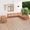 vidaXL Salon de jardin 9 pcs Bois de pin massif Marron miel