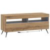 vidaXL Meuble TV LED Bois ancien Bois d'ing&eacute;nierie