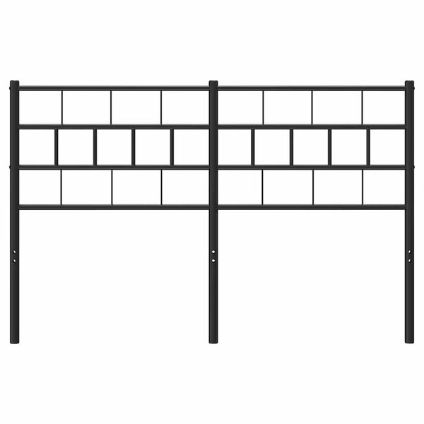 vidaXL T&ecirc;te de lit m&eacute;tal noir 150 cm