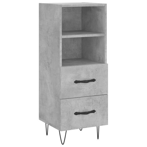 vidaXL Buffet Gris b&eacute;ton 34,5x34x90 cm Bois d'ing&eacute;nierie