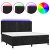 vidaXL Sommier &agrave; lattes de lit matelas et LED Noir 200x200 cm Velours