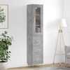 vidaXL Buffet haut Gris b&eacute;ton 34,5x34x180 cm Bois d'ing&eacute;nierie