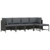 vidaXL Salon de jardin 4 pcs avec coussins R&eacute;sine tress&eacute;e Gris