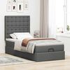 vidaXL Cadre de lit ottoman avec matelas gris foncé 90x190 cm tissu