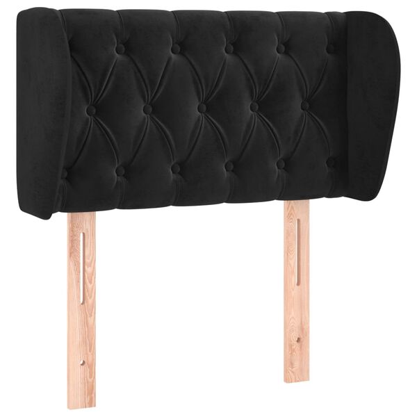 vidaXL T&ecirc;te de lit avec oreilles Noir 83x23x78/88 cm Velours