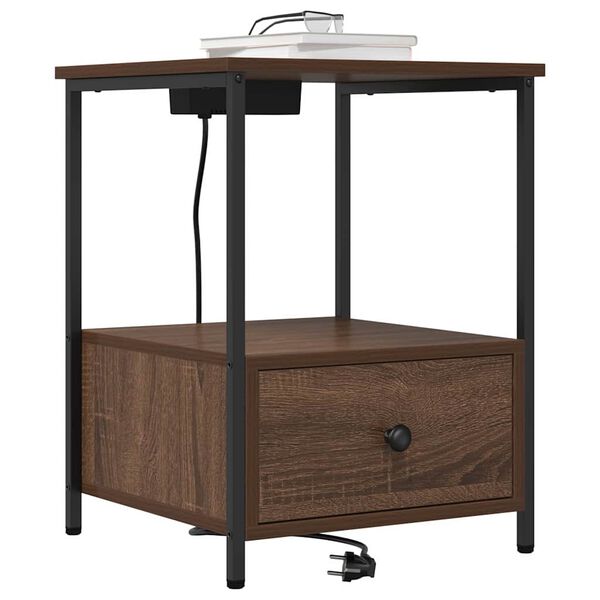 vidaXL Cabinet de chevet Ch&ecirc;ne brun 42 x 41 x 56 cm Bois d'ing&eacute;nierie