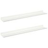 vidaXL &Eacute;tag&egrave;re flottante 2 pcs Blanc 60 x 9 x 2,5 cm Acier