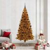 vidaXL Sapin de No&euml;l avec 300 LED avec support Dor&eacute; 210 cm PET
