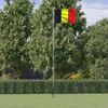 vidaXL Drapeau de la Belgique et mât 6,23 m Aluminium