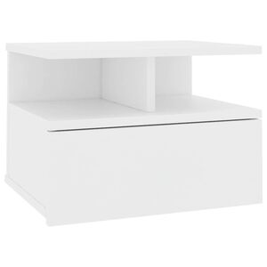 vidaXL Table de chevet flottante Blanc 40x31x27 cm Bois d'ing&eacute;nierie