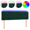 vidaXL T&ecirc;te de lit &agrave; LED Vert fonc&eacute; 144x7x78/88 cm Velours