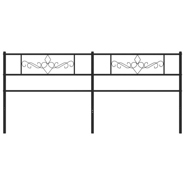 vidaXL T&ecirc;te de lit de remplacement m&eacute;tal noir 180 cm