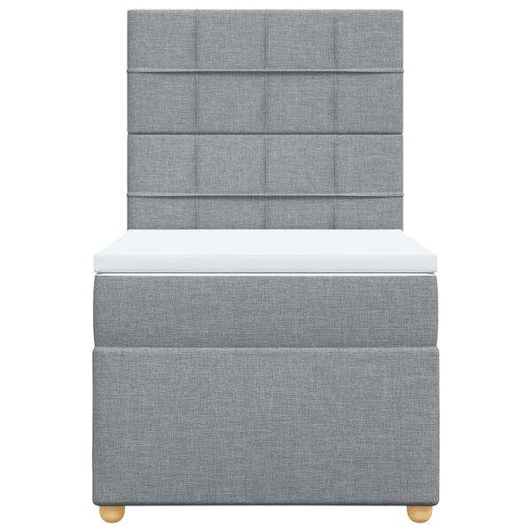 vidaXL Sommier &agrave; lattes de lit avec matelas Gris clair 100x200cm Tissu
