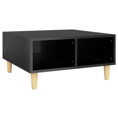 vidaXL Table basse Noir brillant 60x60x30 cm Aggloméré