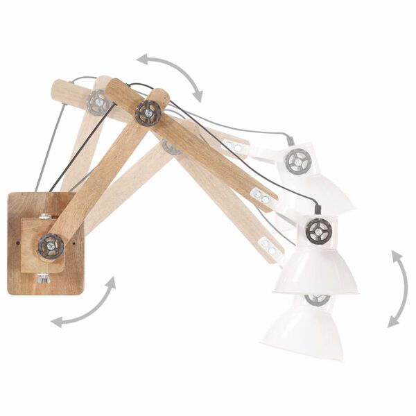 vidaXL Lampe murale Style industriel Blanc Rond E27