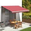vidaXL Tissu de remplacement pour auvent Bordeaux rouge 4,5x3,5 m