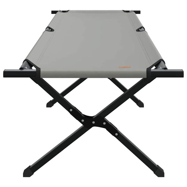 vidaXL Lit de camping pliant Gris Tissu Oxford
