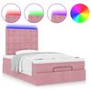 vidaXL Cadre de lit ottoman avec matelas rose 120x190 cm velours