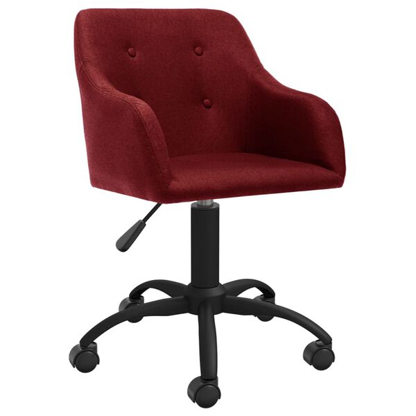 vidaXL Chaise pivotante de bureau Rouge bordeaux Tissu