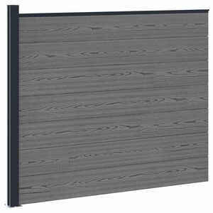 vidaXL Panneau de cl&ocirc;ture WPC et Aluminium Gris