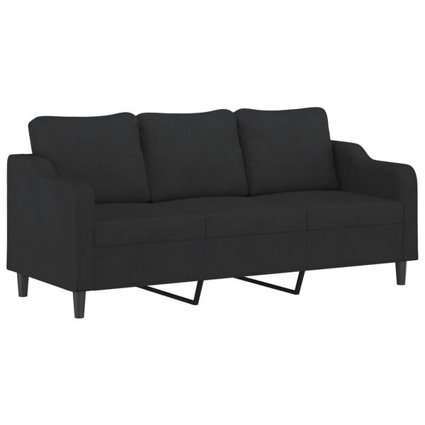 vidaXL Canap&eacute; &agrave; 3 places Noir 180 cm Tissu