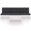 vidaXL Salon de jardin 4 pcs avec coussins Bois de pin massif