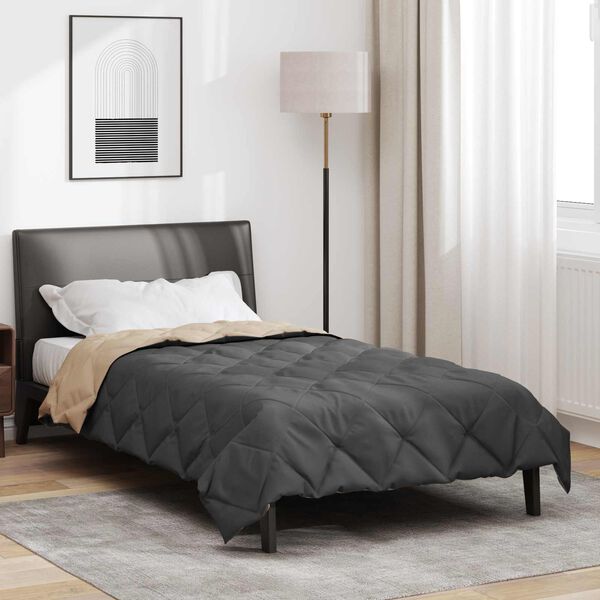 vidaXL Duvet d'&eacute;t&eacute; simple Anthracite et Taupe 220 x 140 cm Microfibre