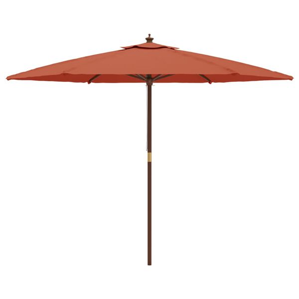vidaXL Parasol de jardin avec m&acirc;t en bois terre cuite 299x240 cm