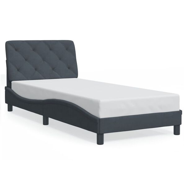 vidaXL Cadre de lit sans matelas gris foncé 80x200 cm velours