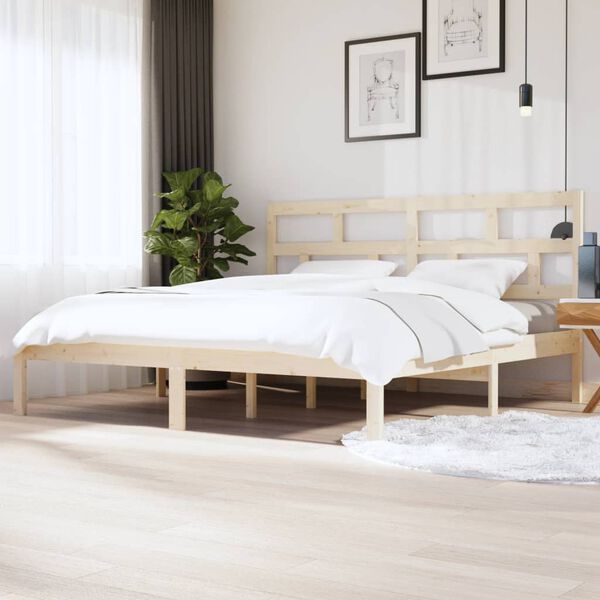 vidaXL Cadre de lit sans matelas bois de pin massif 200x200 cm