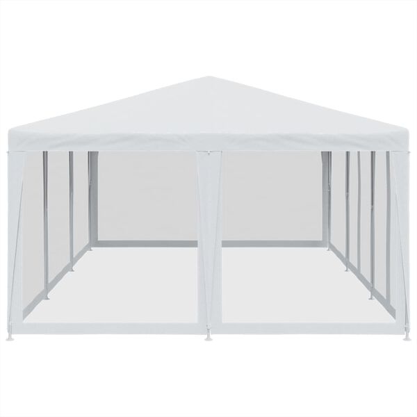 vidaXL Tente de f&ecirc;te avec 10parois lat&eacute;rales en maille blanc 6x4m PEHD