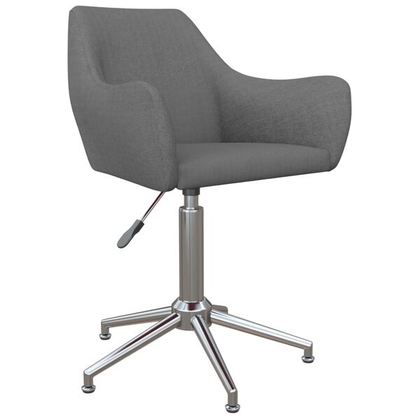 vidaXL Chaise pivotante de bureau Gris clair Tissu