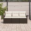 vidaXL Ensemble de canap&eacute; de jardin 3 pcs Marron Poly rotin