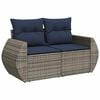 vidaXL Salon de jardin avec coussins 7 pcs gris r&eacute;sine tress&eacute;e