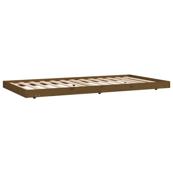vidaXL Cadre de lit sans matelas marron miel 80x200 cm bois pin massif