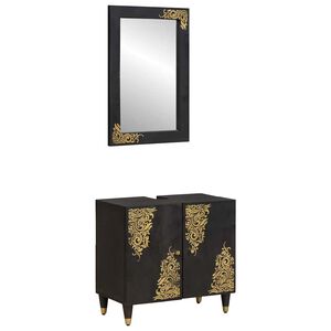 vidaXL Ensemble de Meubles de Salle de Bain Montage mural 2 pcs Noir