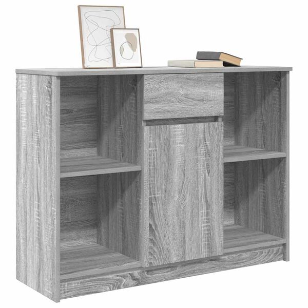 vidaXL Buffet avec tiroir sonoma gris 101x35x76 cm bois d'ingénierie