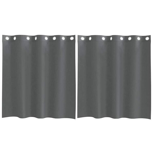 vidaXL Rideaux en voile avec &oelig;illets 2 pcs gris fonc&eacute; 140x140 cm