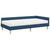 vidaXL Cadre de lit d'angle avec matelas avec matelas 2 pcs Bleu tissu