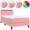 vidaXL Sommier &agrave; lattes de lit avec matelas et LED Rose 90x190 cm