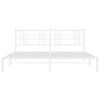 vidaXL Cadre de lit m&eacute;tal sans matelas et t&ecirc;te de lit blanc 183x213 cm